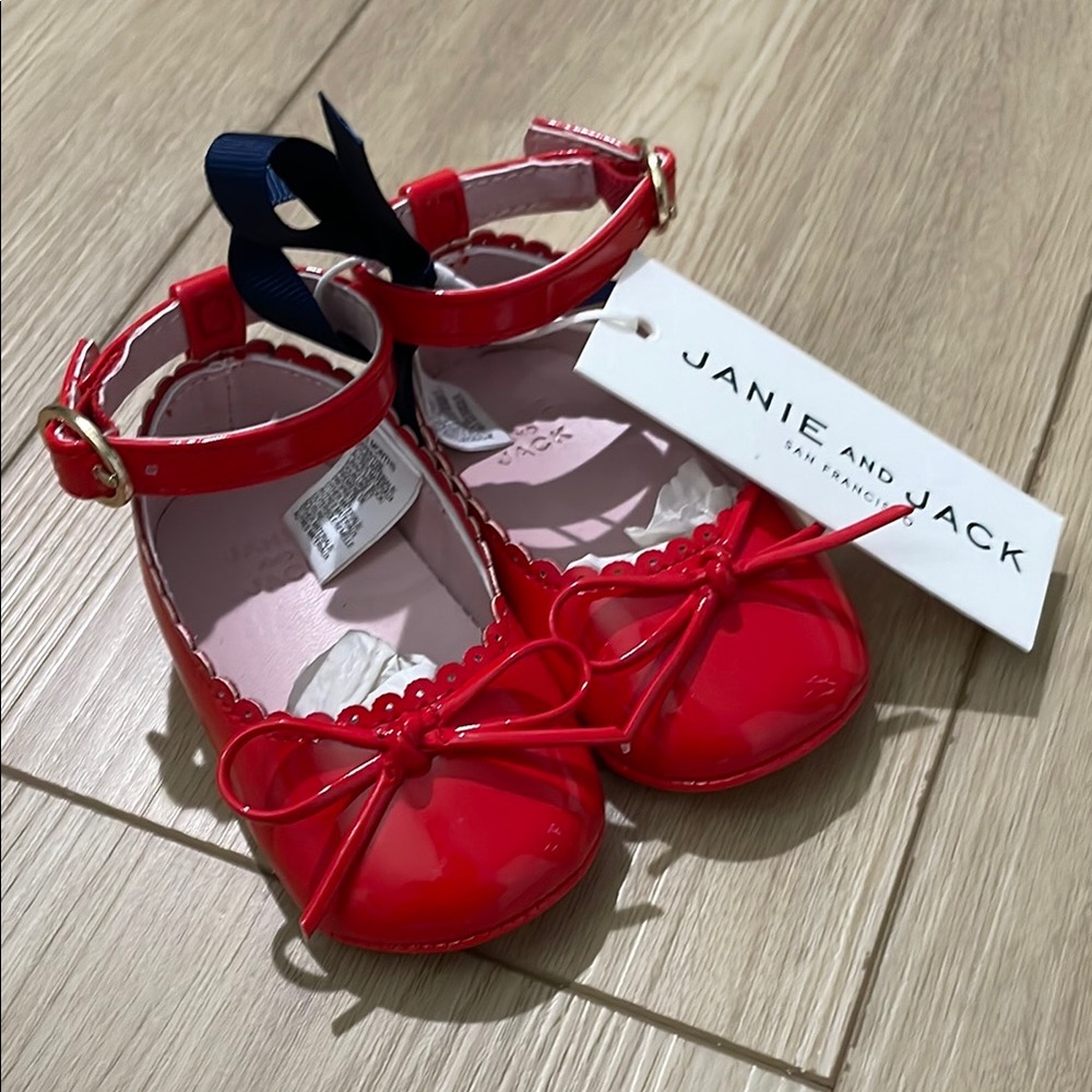 Janie and Jack Red Kids Shoes